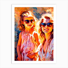 Two Girls In Sunglasses Art Print