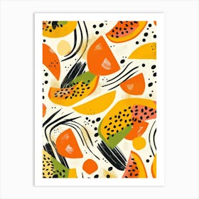 Watercolor Fruit Pattern Art Print