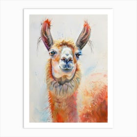 Llama Pastel Watercolour 1 Art Print