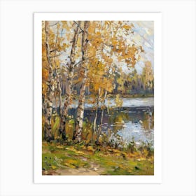 Birch Trees By The Lake 10 Art Print