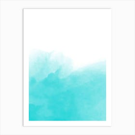 Watercolor blue and white Art Print