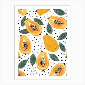 Seamless Pattern With Papaya 5 Art Print