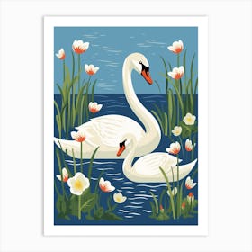 Baby Animal Illustration  Swan 1 Art Print