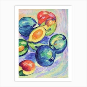 Mangoosteen Vintage Sketch Fruit Art Print