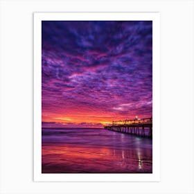 Ocean Pier Sunrise Art Print