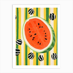 Honeydew Melon Fruit Summer Illustration 4 Art Print
