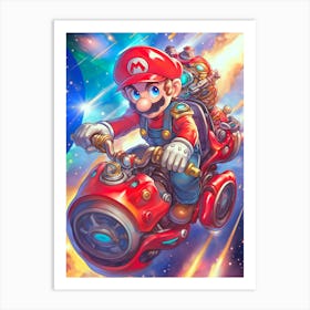 Mario Bros In Space Art Print