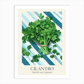 Marche Aux Legumes Cilantro Summer Illustration 10 Art Print