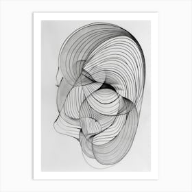 Line Drawing Of A Head Art Print