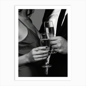 Couple Drinking Wine Art Print