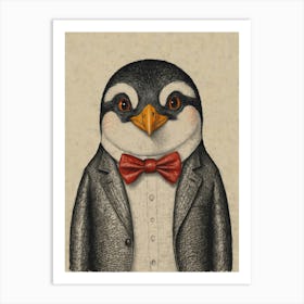 Penguin In Suit 1 Art Print