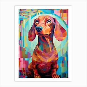 Abstract Dachshund print Art Print