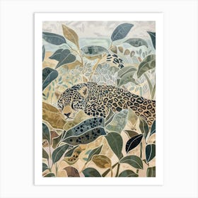 Jaguars Pastels Jungle Illustration 1 Art Print