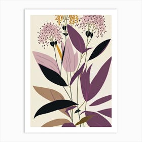 Joe Pye Weed Wildflower Modern Muted Colours 1 Art Print