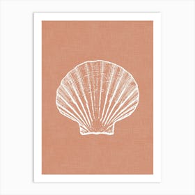 Vintage Sea Shell Silhouette In Terracota Art Print