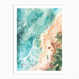 Watercolor Of A Beach Art Print