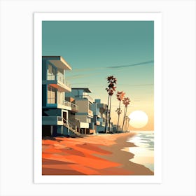 Art Huntington Beach California Mediterranean Style Illustration 1 Art Print