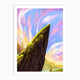 Mountains Rock Nature Landscape Painting Art Print