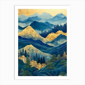 Azure Mountains 1 Art Print