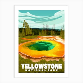 Yellowstone National Park Vintage Travel Poster Art Print