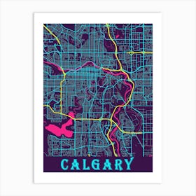 Calgary Map Poster 1 Art Print