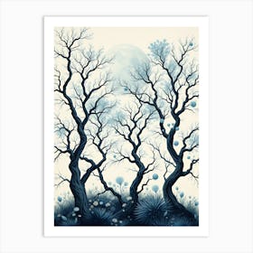 Moonlight Trees Art Print