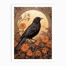 Dark And Moody Botanical Lark 4 Art Print