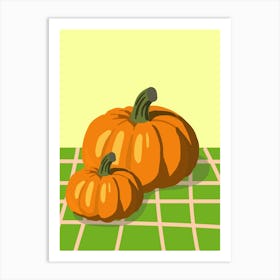 Pumpkin On A Table Art Print