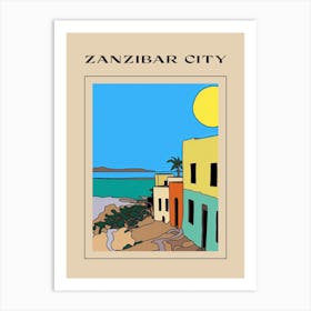 Minimal Design Style Of Zanzibar City, Tanzania4 Poster Art Print