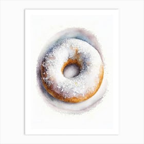 Powdered Sugar Donut Cute Neon 3 Art Print