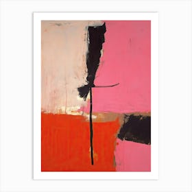 Pink And Black Abstract Painting 3 Art Print