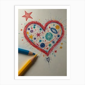 Heart Drawing 8 Art Print