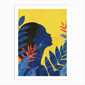 Portrait Of A Woman With Leaves 14 Art Print