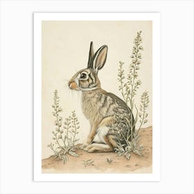 Tan Rabbit Drawing 1 Art Print