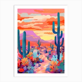 Colourful Desert Illustration 7 Art Print