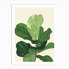 Fiddle Leaf Fig Plant Minimalist Illustration 4 Art Print