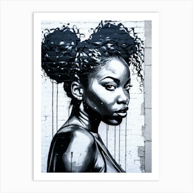 Graffiti Mural Of Beautiful Black Woman 55 Art Print