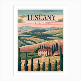 Tuscany Italy Travel Poster Art Print