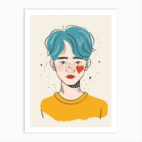 Boy With Blue Hair 1 Art Print