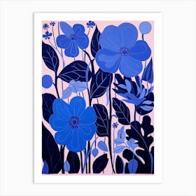 Blue Flower Illustration Veronica 3 Art Print