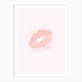 Xoxo pink lips Art Print