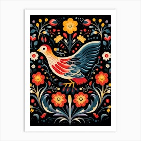 Folk Bird Illustration Pigeon 1 Art Print