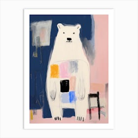 Playful Illustration Of Polar Bear For Kids Room 4 Art Print