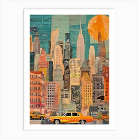 Kitsch Retro New York Collage 1 Art Print