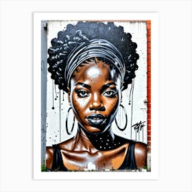 Graffiti Mural Of Beautiful Black Woman 317 Art Print