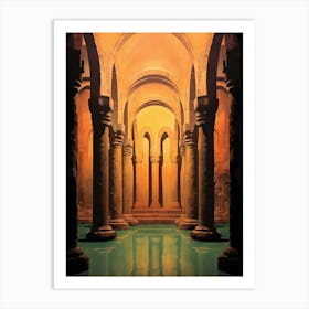 Basilica Cistern Yerebatan Sarnc Modern Pixel Art 2 Art Print