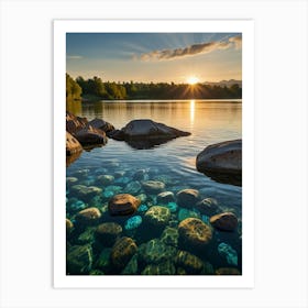 Sunrise Over Lake Art Print