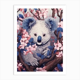 Koala Animal Drawing In The Style Of Ukiyo E 1 Art Print