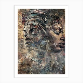 African Ethnic Tribal Illustration Art 12 Art Print