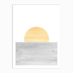 Gray minimal Sunset Art Print